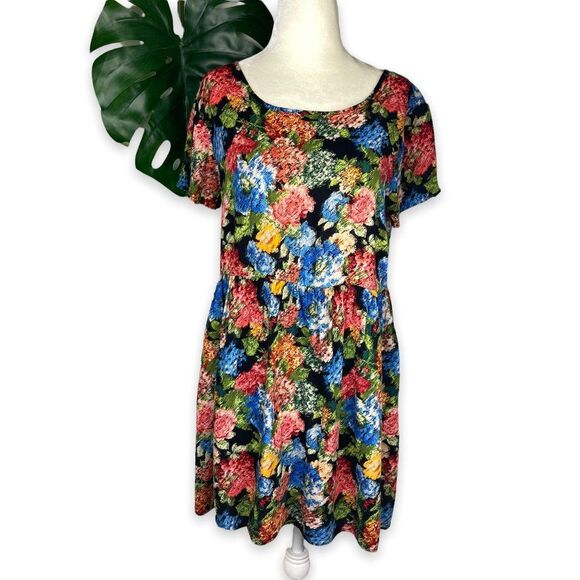 Forever 21 Y2K Watercolor Floral Tunic Dress - Picture 2 of 10